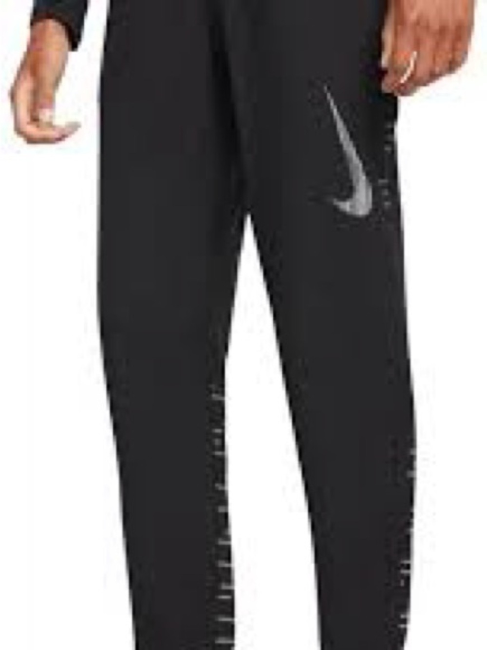 Nike Dri-FIT Black Joggers with Silver Swoosh